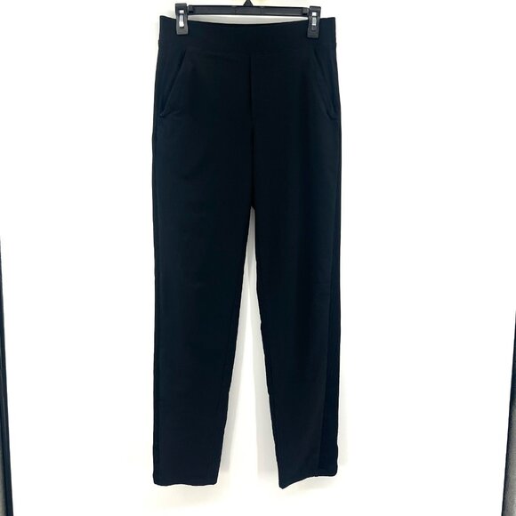 Athleta Black Double Knit Straight Leg Track Pants Women's 4 Tall - Picture 1 of 8